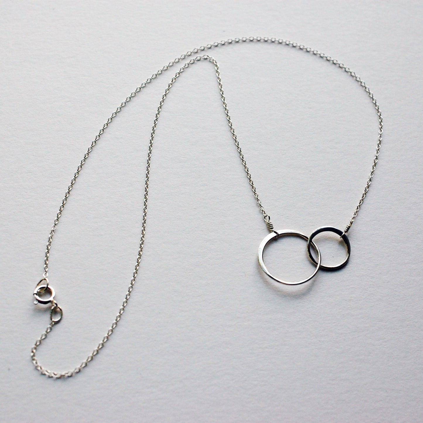 Silver 2 Circles Necklace