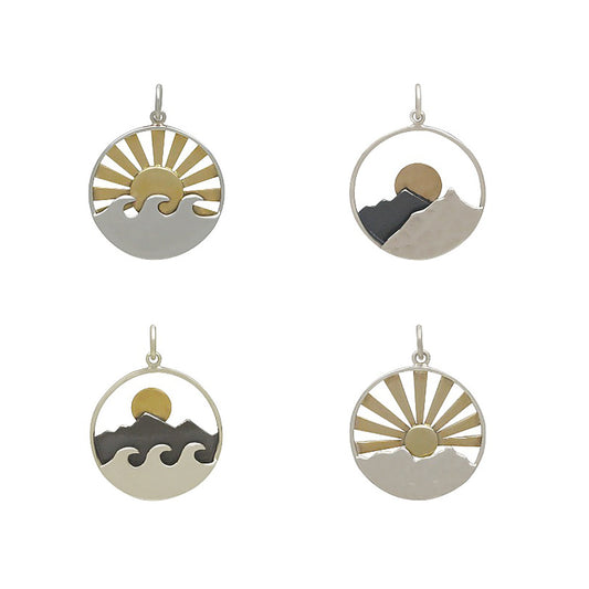 Sunrise Sunset Mixed Metal Charms
