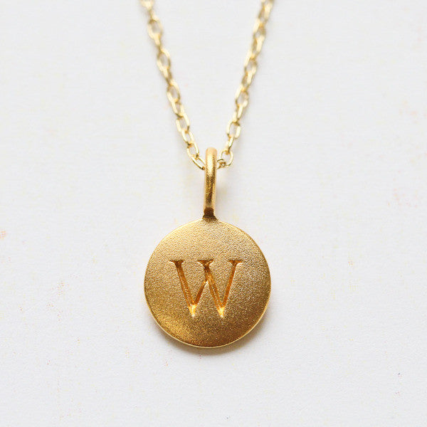 Gold Dipped Initial Pendant Necklace 
