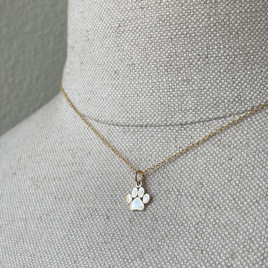 Gold Paw Print Necklace