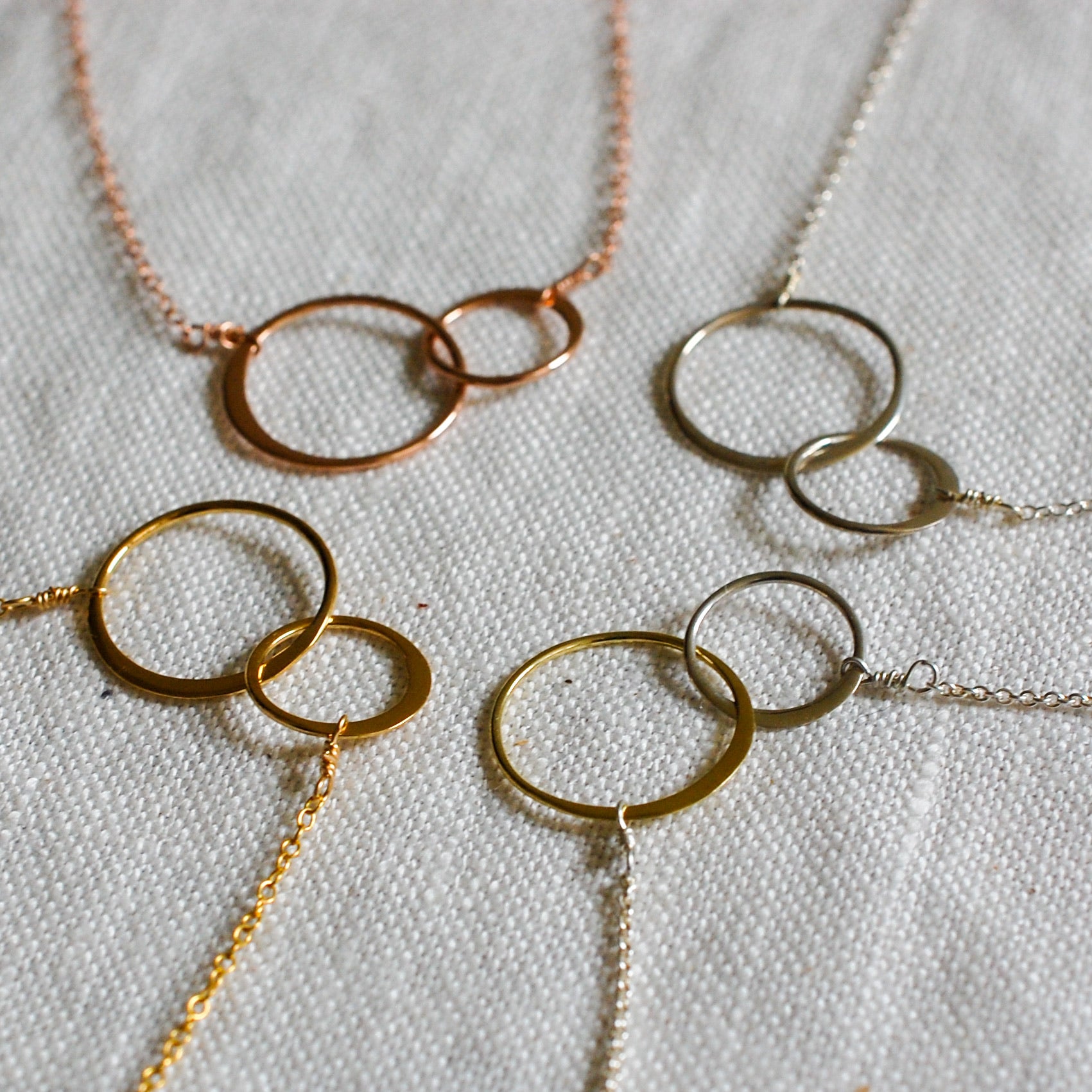 Buy Interlocking Double Circle Necklace 14k Yellow Gold / Unity Link  Infinity Necklace / Solid Gold / Layering Necklace / Gift for Her Online in  India - Etsy