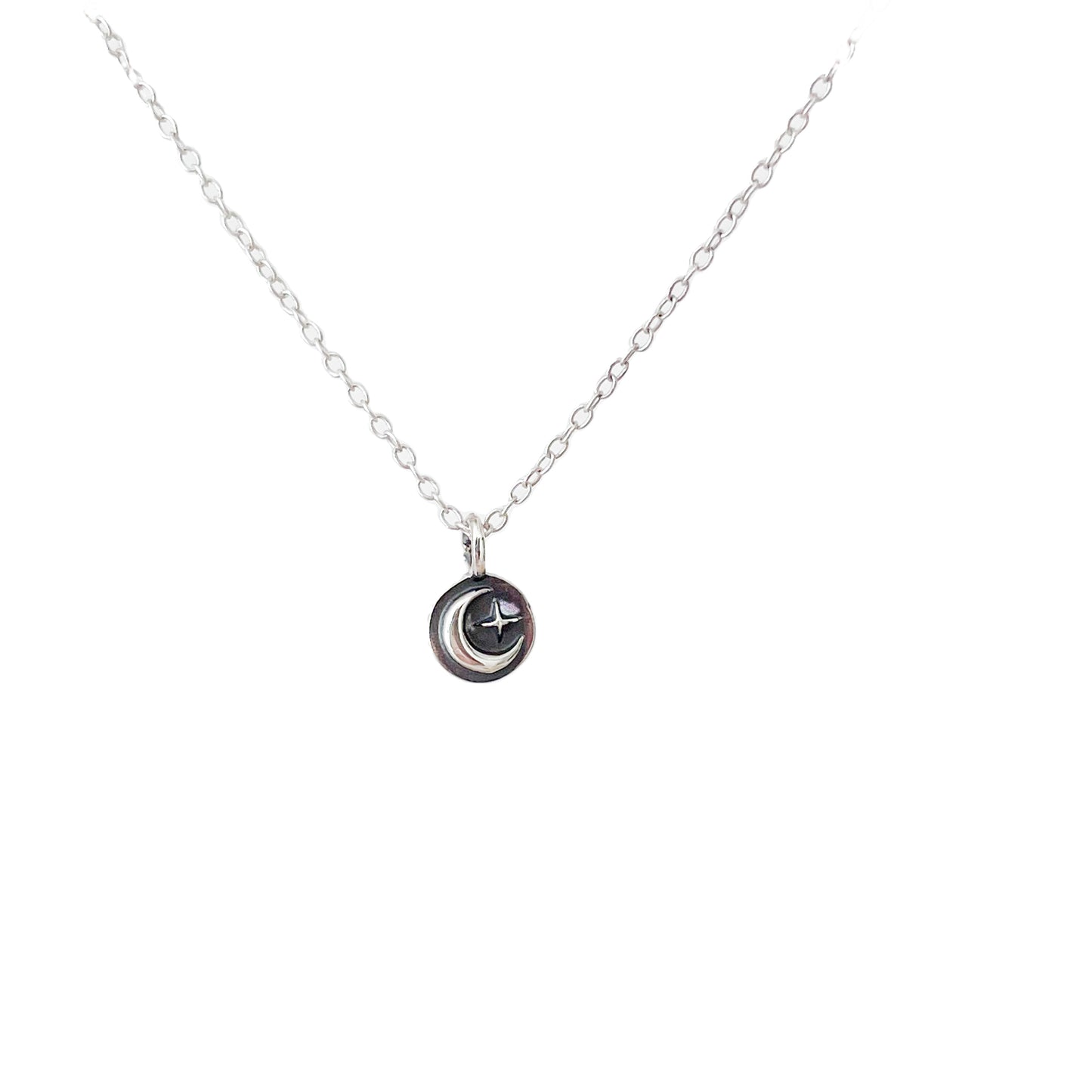 Mini Star Moon Silver Necklace