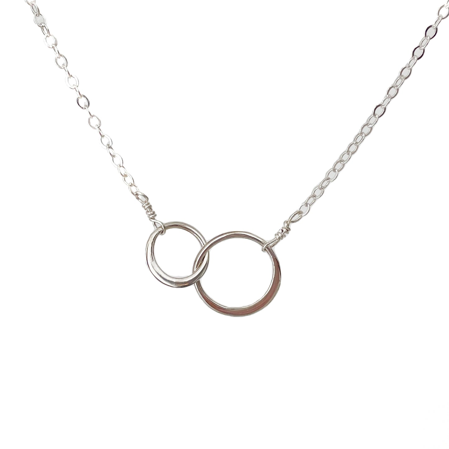 Mini Silver 2 Circles Necklace