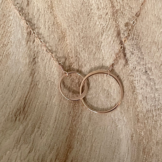 Rose Gold 2 Circles Necklace