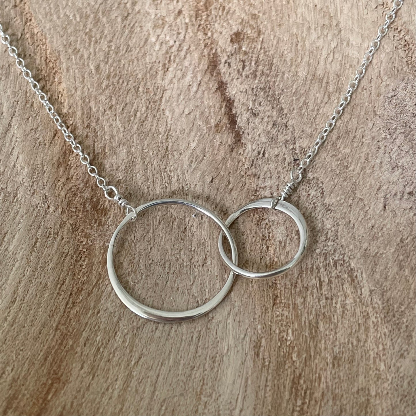 Silver 2 Circles Necklace