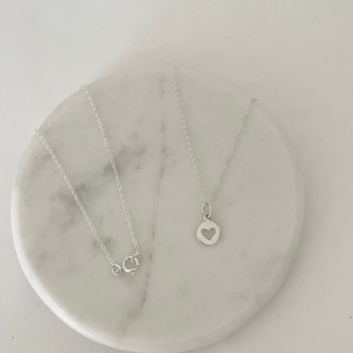 Silver Heart Cut Out Necklace
