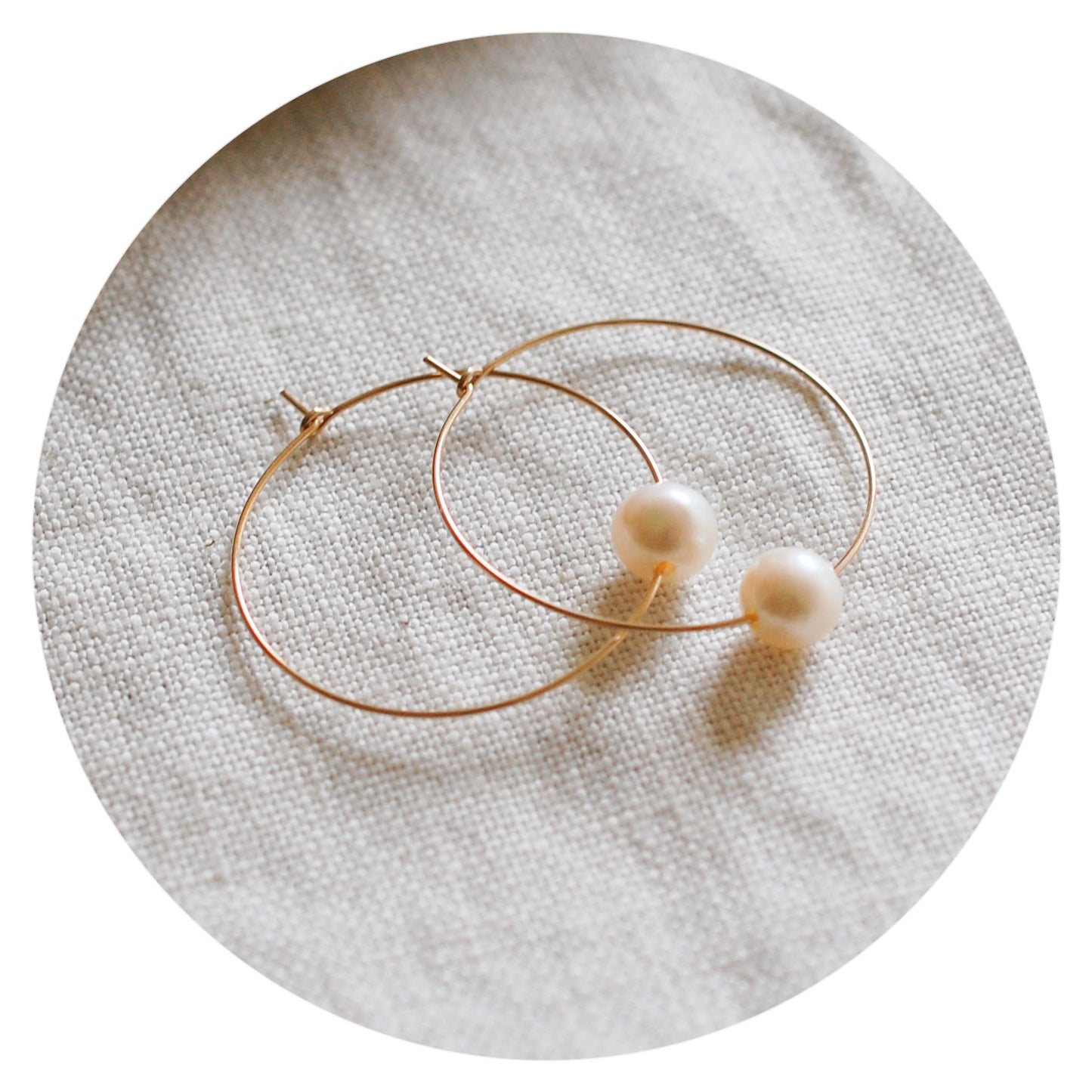 Pearl Simple Hoop Earrings