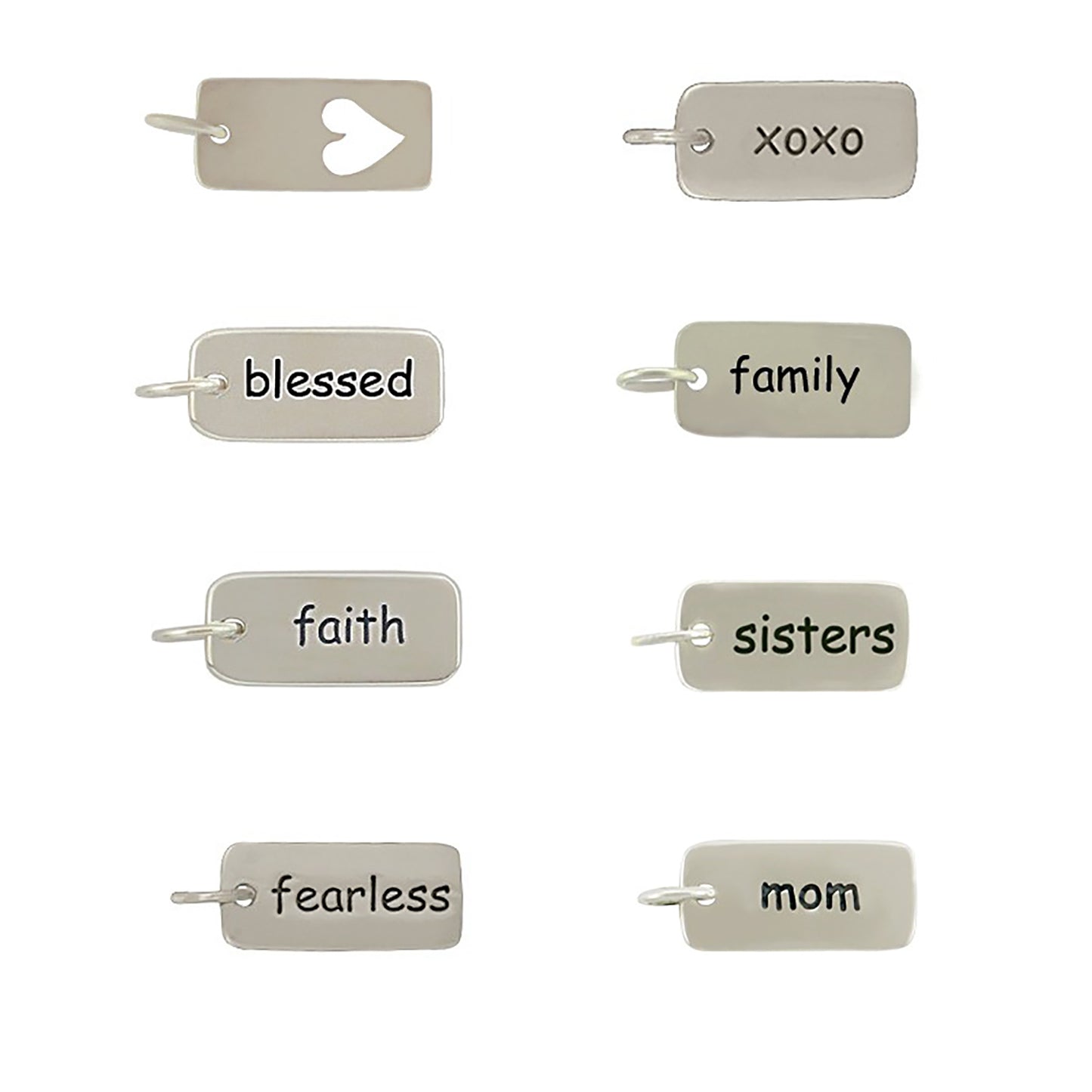 Silver Word Charms